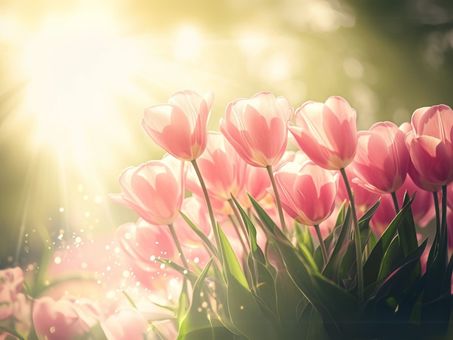 ピンクのチューリップ