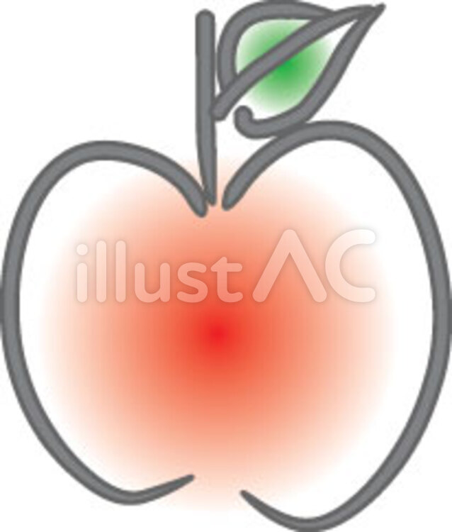 apple りんご,素材,手書きのイラスト素材