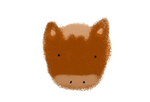 手描きのかわいい馬（顔） 馬,手描き,動物のイラスト素材
