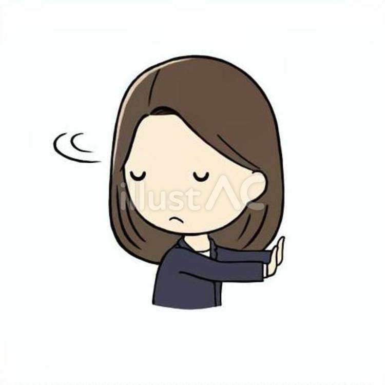 結構ですとお断りする会社員女性 断る,要らない,謝絶のイラスト素材