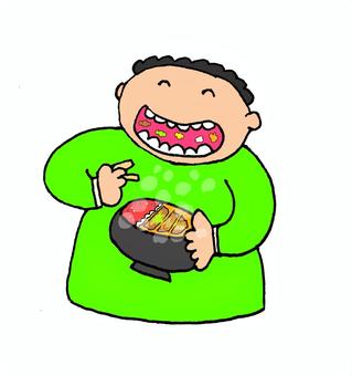 Illustration, pork cutlet on rice, meal, delicious, 