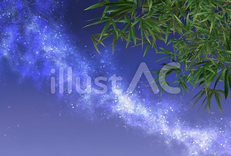七夕 七夕,天の川,星雲のイラスト素材