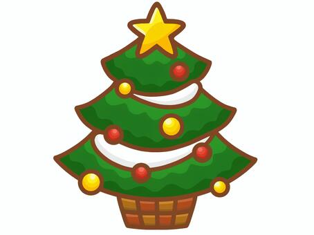 クリスマスツリー クリスマス,ツリー,メリークリスマス,木,手描き,一つ,一個,一本,ワンポイント,かわいいのイラスト素材