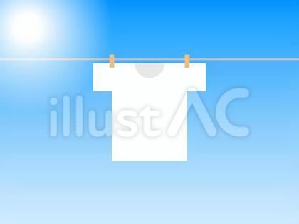 晴れの日に干されたTシャツ・洗濯物