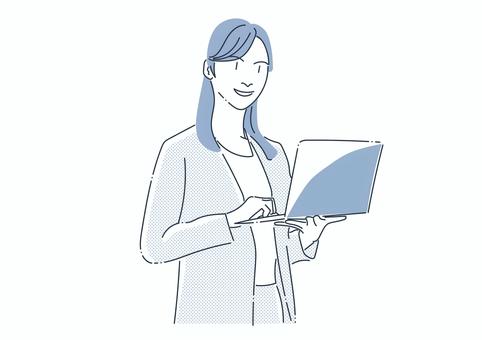 Business woman operating a personal computer, JPG, PNG and EPS Business woman operating a personal computer, , JPG, PNG and EPS