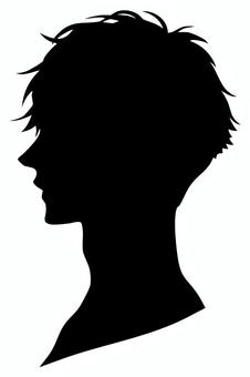 男性の横顔シルエット2 シルエット,男性,男,メンズ,青年,髪型,ヘアスタイル,ショート,短髪,美容のイラスト素材