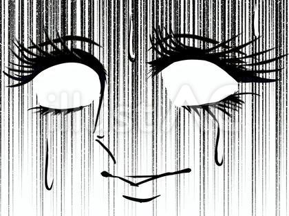 絶体絶命ピンチで白目になる少女漫画風女性