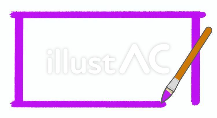 絵の具の筆で描くフレーム 紫 イラスト No 無料イラストなら イラストac