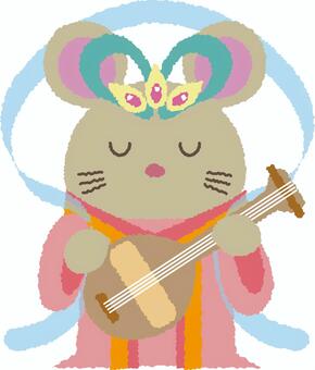 Mouse 04_06 (Seven Lucky Gods, Benzaiten), child, mouse, 2020, JPG, PNG and AI