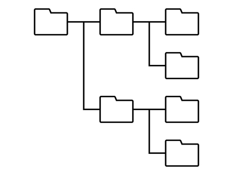 フォルダ階層構造 フォルダ,ファイル,階層,データ,保存,管理,整理,資料,保管,場所のイラスト素材