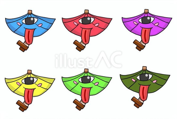 唐傘小僧のまとめ 唐傘小僧,妖怪,唐傘おばけのイラスト素材