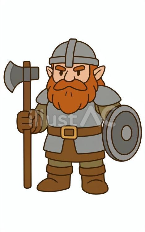 ドワーフ ドワーフ,戦士,斧のイラスト素材