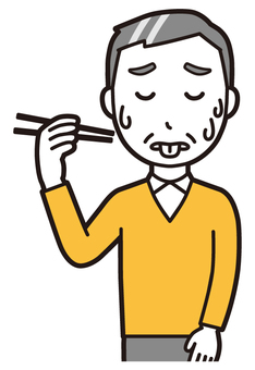 ニット中年男性(黄)-212-バスト  ニット中年男性(黄)-212-バスト 食べる,おじさん,男性,中年,お父さん,パパ,シニア,ミドルエイジ,人物,かわいいのイラスト素材
