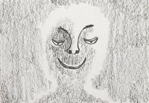 不気味な笑みの人物 不気味,悪い,笑う,企む,表情,人物,顔,影,鉛筆,手描きのイラスト素材