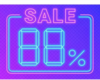 セールネオン素材 素材,ひかり,編集可能,青,ピンク,アルファベッド,フォント,ネオン,オリジナル,フレームのイラスト素材