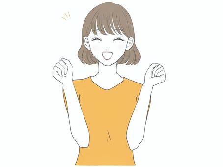 喜ぶ女性 喜ぶ,笑顔,女性,美人,可愛い,キレイ,嬉しい,ご機嫌,感激,感動のイラスト素材