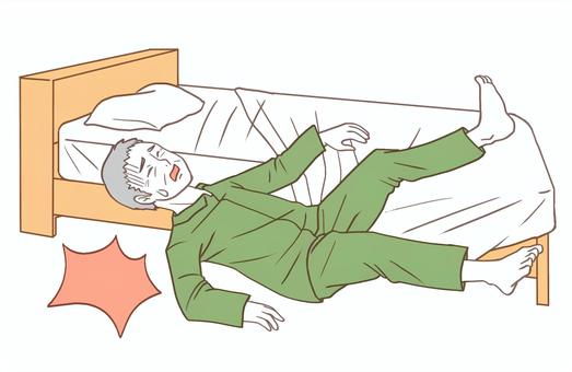 Elderly man falling out of bed 2, كبار السن, توبلينغ أكثر, تسقط, JPG and PNG