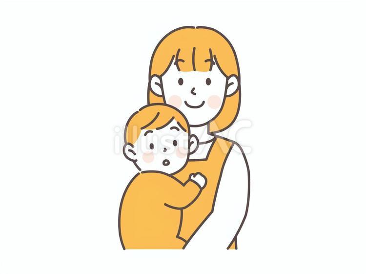 赤ちゃんを抱っこする若い母親 母親,ママ,子供のイラスト素材