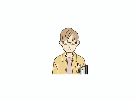 正面を向く男性教師