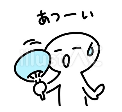 うちわをあおぐ人