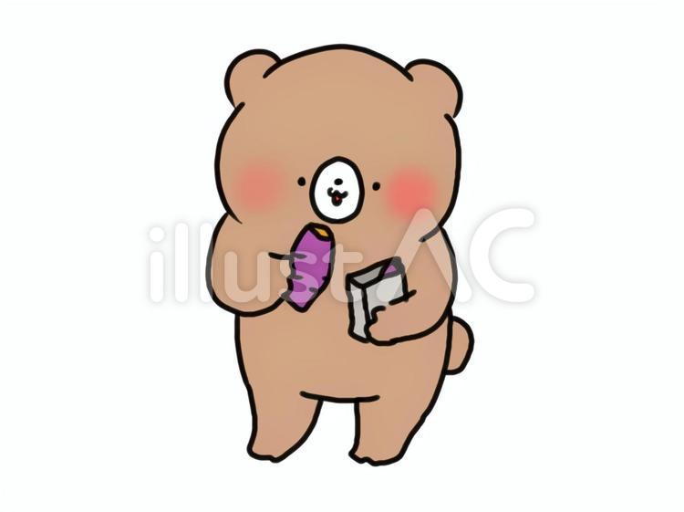 サツマイモとくま くま,熊,動物のイラスト素材