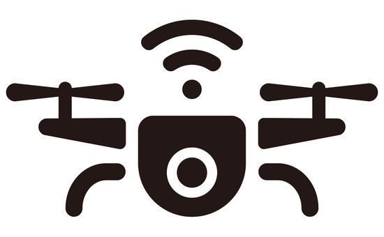 ドローンのシンプルアイコン1 ドローン,空撮,撮影,カメラ,禁止,無人機,偵察機,uav,リモート,無線のイラスト素材