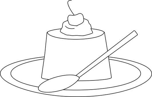 プリン プリン,食べ物,おやつ,甘いもの,デザートのイラスト素材