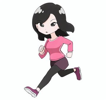 ランニングする女性2 ランニングする女性2 ランニング,女性,女子,女の子,スポーツ,運動,running,朝,ダイエット,走るのイラスト素材