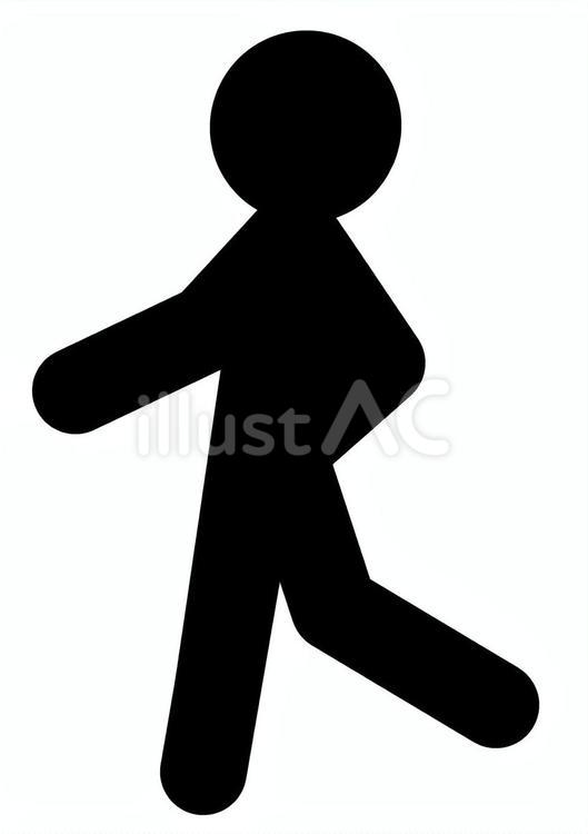 歩いている人　黒 歩く,人間,棒人間のイラスト素材