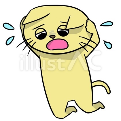 頭を抱える猫のイラスト