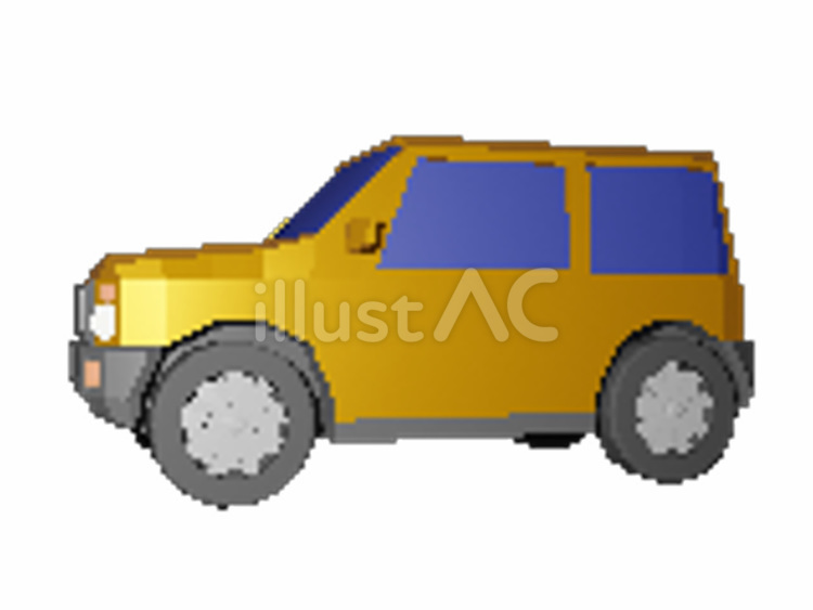 横から見たドット絵のジープの車 ドット,車,ドット絵のイラスト素材