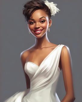 Illustration, female, black man, beautiful, 