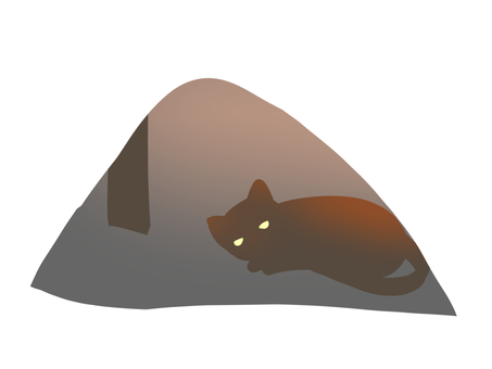 Illustration, a kotatsu, cat, heating equipment, 