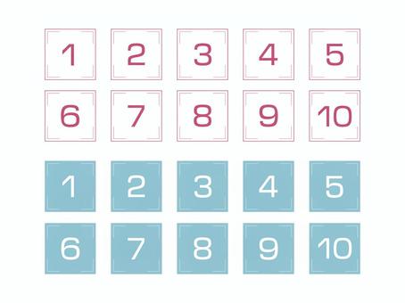 Illustration of numbers using squares, Illustration of numbers using squares, digital, red, blue,