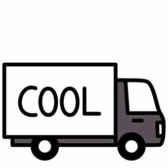 冷蔵冷凍トラック　白黒 冷蔵便,トラック,白黒,冷凍,クール便,宅配便,車,輸送,配送,クールのイラスト素材