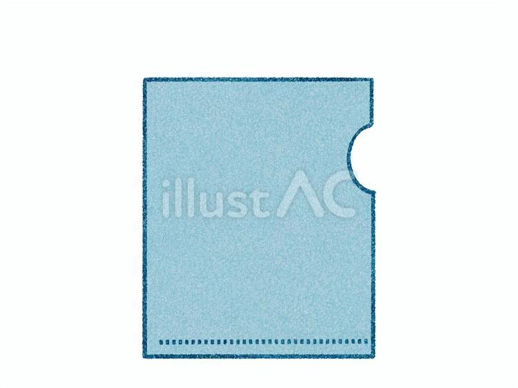 色鉛筆風の文房具　クリアファイル　水色 ファイル,文房具,手描きのイラスト素材