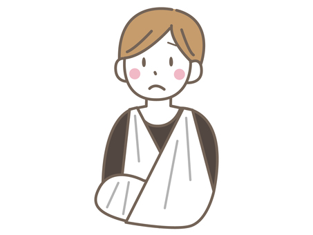 腕を怪我している男の子 腕を怪我している男の子 怪我,骨折,包帯,ギプス,悲しい,痛い,男の子,子供,人物,かわいいのイラスト素材