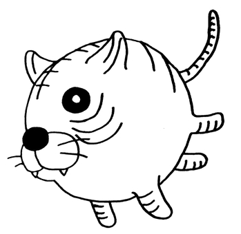 干支とらイラスト 干支,とら,シンプル,手描き,寅年,かわいいのイラスト素材