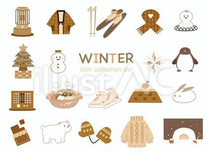 冬のかわいいアイコン ブラウン