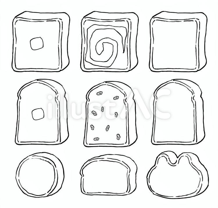 食パンのイラスト 線画 イラスト No 無料イラストなら イラストac