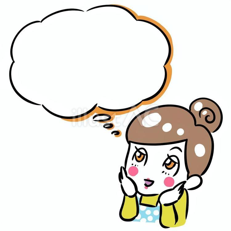 夢見るママさんふきだし 吹き出し,ママ,母親のイラスト素材