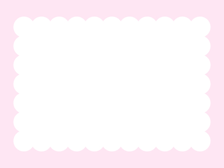シンプル可愛い、もこもこフレーム ピンク 背景,フレーム,パステル,ピンク,もこもこ,フワフワ,フリフリ,フリル,シンプル,長方形のイラスト素材