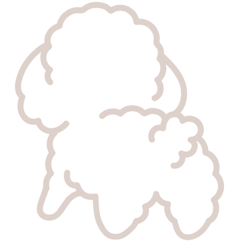 プードル（うしろ）3 プードル,トイプードル,犬,動物,立つ,うしろ,しっぽ,おしり,シンプル,かわいいのイラスト素材