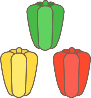 Illustration, паприка, зеленый перец, овощи, 