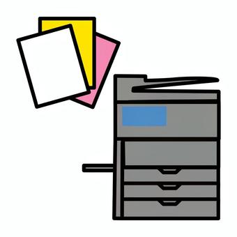 印刷室 印刷室,コピー機,学校,コピー用紙,白のイラスト素材