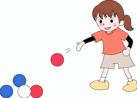 ボッチャ３ 女性,運動,スポーツ,ボッチャ,パラスポーツのイラスト素材
