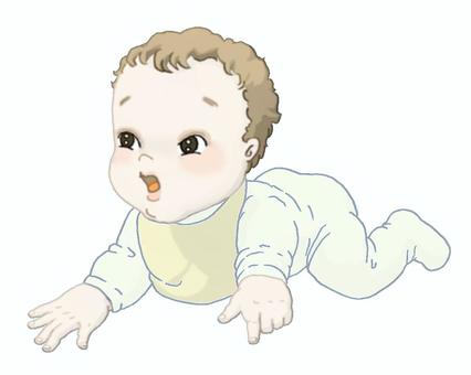 Illustration, un bébé, bébé, un nourrisson, 