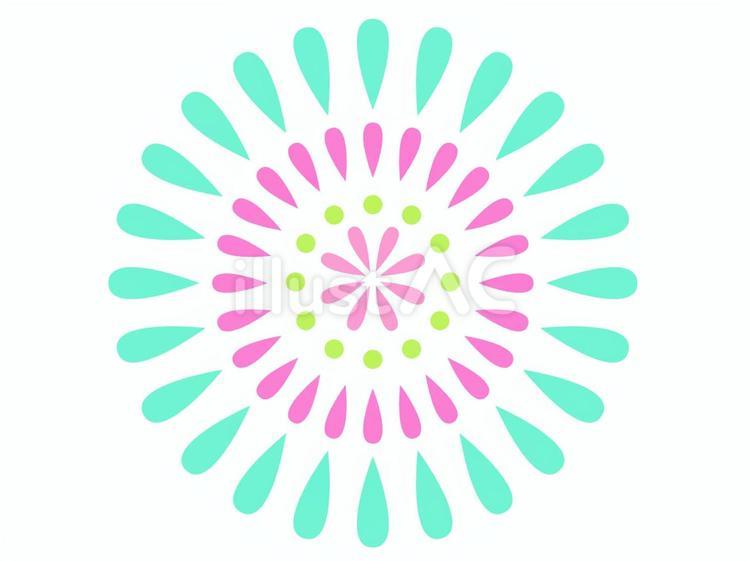 デフォルメした打ち上げ花火（緑） 夏,花火,打ち上げ花火のイラスト素材