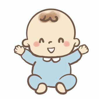 元気な赤ちゃん ニコニコ笑顔のイラスト 赤ちゃん,ベビー,笑顔,ニコニコ,笑う,表情,顔,かわいい,人物,子育てのイラスト素材