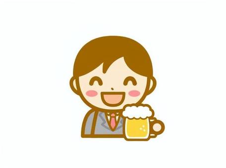 サラリーマン　ビールを飲む サラリーマン,ビール,飲み会,酒,飲み物,人物,大人のイラスト素材